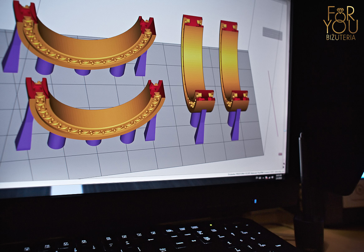 Projektowanie biżuterii - symulacja wydruku 3D